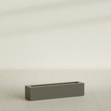 Salon Box Planter in Matte Bronze, 36" Long, shown empty