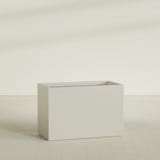Brisbane Rectangular Planter in Satin Beige, 48"L × 24"D × 32"H, shown empty