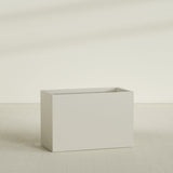 Brisbane Rectangular Planter in Satin Beige, 48"L × 24"D × 32"H, shown empty
