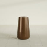 Saigon Tapered Round Planter in Metallic Bronze, 14"D × 30"H, shown empty