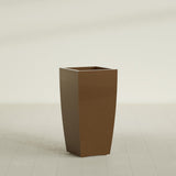 Toulan Tapered Square Planter in Metallic Bronze, 18"W × 36"H, shown empty
