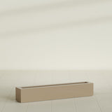 Salon Box Planter in Gloss Metallic Gold, 48" Long, shown empty