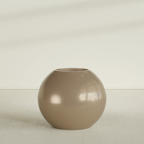 Globe Planter in Gloss Metallic Gold, 36"D × 30"H, shown empty