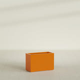 Tolga Rectangular Planter in Gloss Tangerine, 36"L × 16"D × 24"H, shown empty