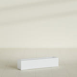 Salon Box Planter in Gloss Bright White, 36" Long, shown empty