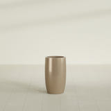 Lisbon tall round tapered fiberglass planter in Gloss Metallic Gold, 14 in diameter, 25 in high, shown empty