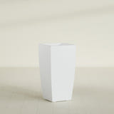 Toulan Tapered Square Planter in Gloss Bright White, 18"W × 36"H, shown empty