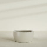 Casablanca Bowl Planter in Satin Beige, 36"D × 18"H, shown empty