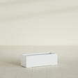 Cuba Low Rectangular Planter in Matte Bright White, 36"L × 14"D × 12"H, shown empty