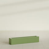Salon Box Planter in Satin Green, 42" Long, shown empty