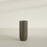 Saint Tropez Bullet Round Planter in Matte Bronze, 16"D × 38"H, shown empty