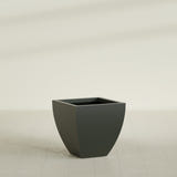 Lima Tapered Square Planter in Matte Charcoal, 24", shown empty