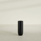 Saint Tropez Bullet Round Planter in Matte Black, 12"D × 32"H, shown empty