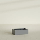 Antwerp Rectangular Planter in Matte Gunmetal, 36"L × 24"D × 12"H, shown empty