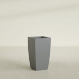 Toulan Tapered Square Planter in Matte Gunmetal, 16"W × 30"H, shown empty