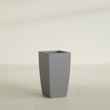 Toulan Tapered Square Planter in Matte Gunmetal, 16"W × 30"H, shown empty