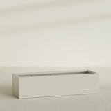 Torino Wide Rectangular Planter in Satin Beige, 72"L × 24"D × 18"H, shown empty