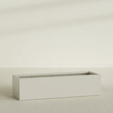 Torino Wide Rectangular Planter in Satin Beige, 72"L × 24"D × 18"H, shown empty