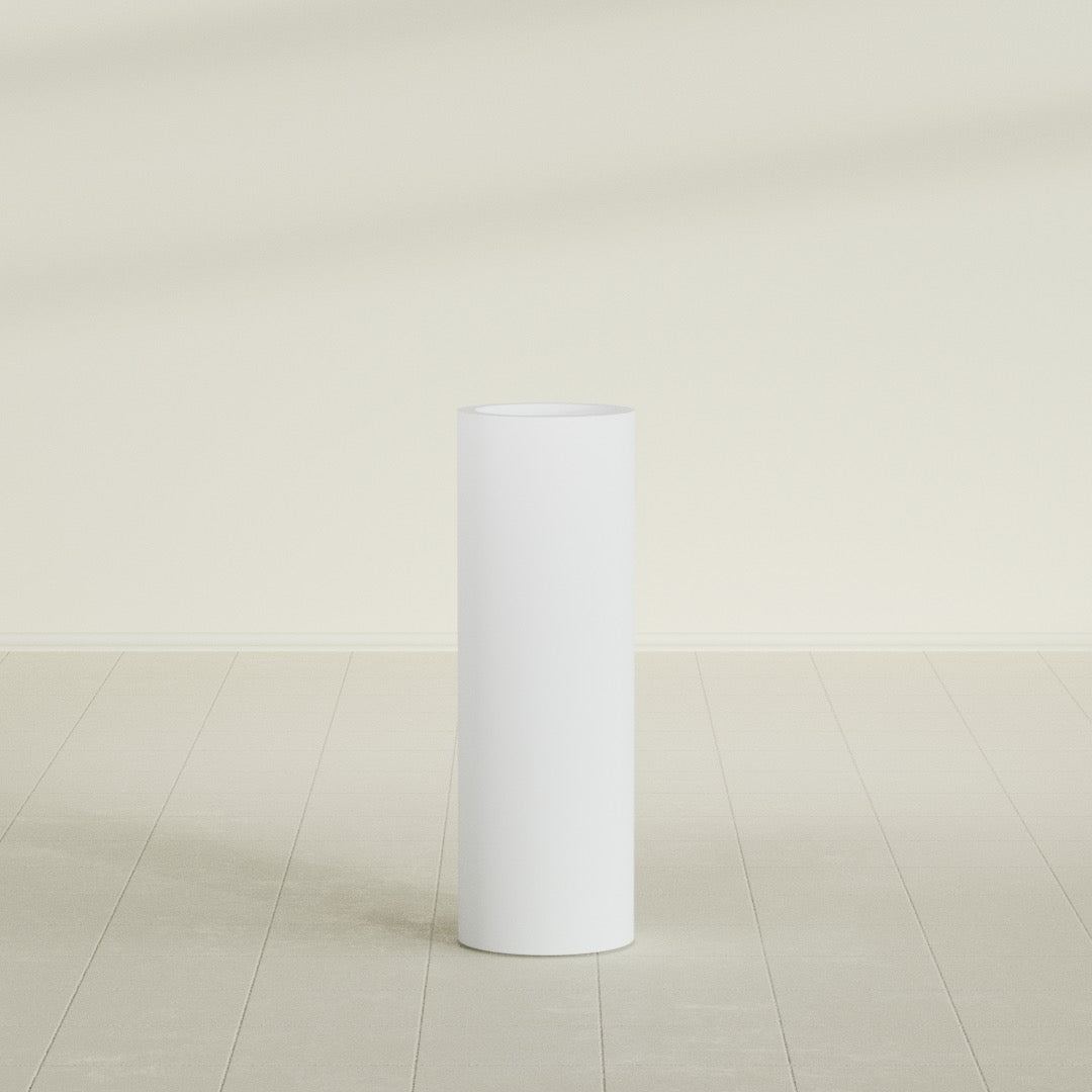 Corry Cylinder Planter in Gloss Bright White, 10"D × 30"H, shown empty