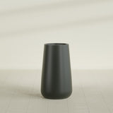 Saigon Tapered Round Planter in Matte Charcoal, 19"D × 42"H, shown empty