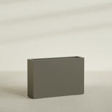 Delray Rectangular Planter in Matte Bronze, 48"L × 12"D × 32"H, shown empty