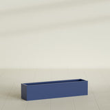 Monaco Rectangle Planter in Matte Cobalt Blue, 32"L, shown empty