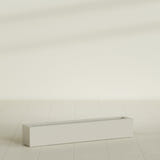Salon Box Planter in Satin Beige, 48" Long, shown empty