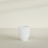 Valencia Tapered Round Planter in Matte Bright White, 15"D × 18"H, shown empty