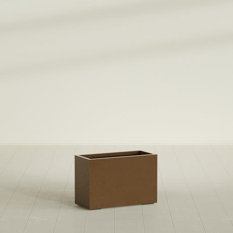 Tolga Rectangular Planter in Metallic Bronze, 36"L × 16"D × 24"H, shown empty