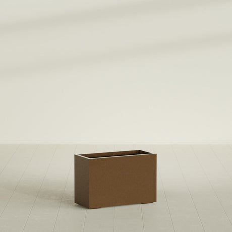 Tolga Rectangular Planter in Metallic Bronze, 36"L × 16"D × 24"H, shown empty