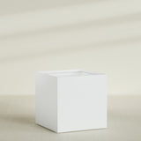 Montroy Cube Planter in Matte Bright White, 60", shown empty