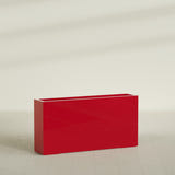 Milano Narrow Rectangular Planter in Gloss Red, 48"L × 10"D × 24"H, shown empty