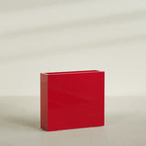 Amesbury Narrow Rectangular Planter in Gloss Red, 36"L × 10"D × 32"H, shown empty