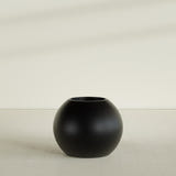 Globe Planter in Matte Black, 30"D × 24"H, shown empty