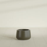 Short Hayden Bowl Planter in Matte Bronze, 12"D × 7"H, shown empty