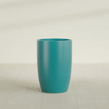 Lisbon tall round tapered fiberglass planter in Satin Seafoam Green, 24 in diameter, 36 in high, shown empty