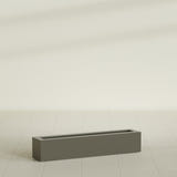 Salon Box Planter in Matte Bronze, 42" Long, shown empty