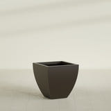 Lima Tapered Square Planter in Matte Dark Brown, 24", shown empty