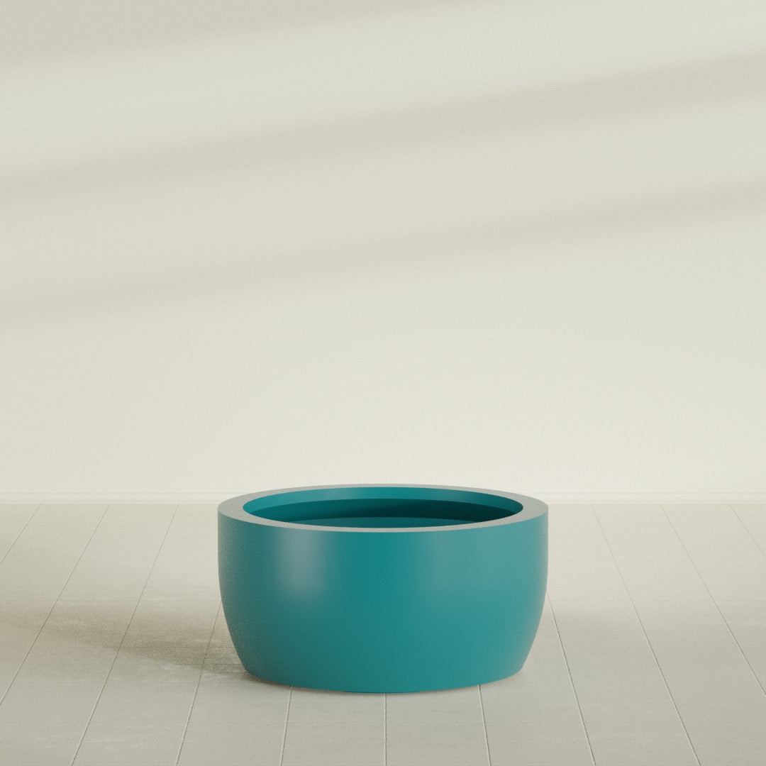 Casablanca Bowl Planter in Satin Seafoam Green, 36"D × 18"H, shown empty