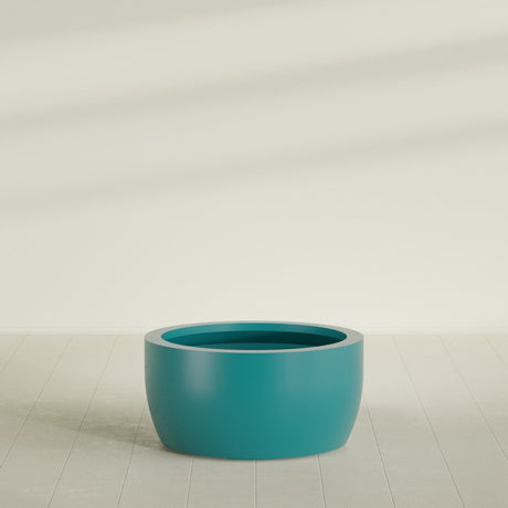 Casablanca Bowl Planter in Satin Seafoam Green, 36"D × 18"H, shown empty