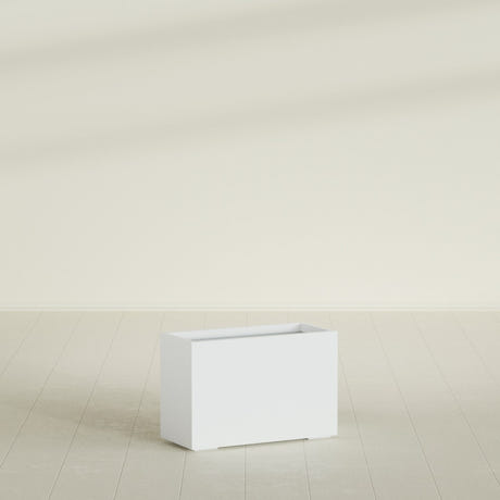 Tolga Rectangular Planter in Matte Bright White, 36"L × 16"D × 24"H, shown empty