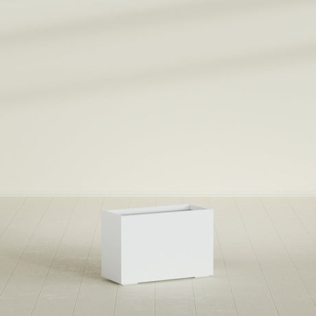 Tolga Rectangular Planter in Matte Bright White, 36"L × 16"D × 24"H, shown empty