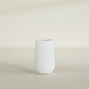 Hayden Urn Planter in Gloss Bright White, 18"Diam × 29"H, shown empty