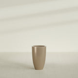 Brannan Tapered Round Planter in Gloss Metallic Gold, 18"D × 29"H, shown empty