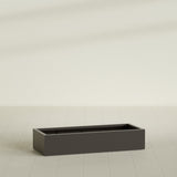 Antwerp Rectangular Planter in Matte Dark Brown, 60"L × 24"D × 12"H, shown empty