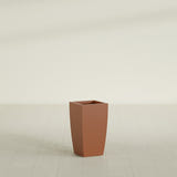 Toulan Tapered Square Planter in Matte Terra Cotta, 12"W × 22"H, shown empty