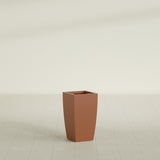 Toulan Tapered Square Planter in Matte Terra Cotta, 12"W × 22"H, shown empty