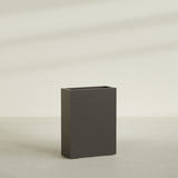 Amesbury Narrow Rectangular Planter in Matte Dark Brown, 24"L × 10"D × 32"H, shown empty