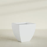 Lima Tapered Square Planter in Gloss Bright White, 30", shown empty