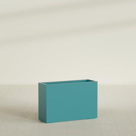 Potsdam Rectangular Planter in Satin Seafoam Green, 48"L × 16"D × 32"H, shown empty